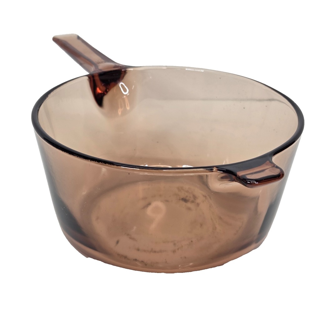 Corning Vision Ware Glass Sauce Pan Pot 2.5L Amber Pyrex USA Saucepan